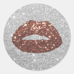 Sticker Rond Maquillage Artiste Rose Gold Parties scintillant L
