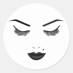 Sticker Rond Maquillage Black Lips Visage Sourcils Lèvres Beaut
