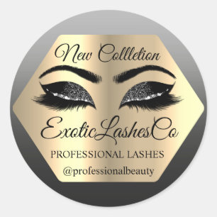 Sticker Rond Maquillage d'emballage de Lash Artiste Gold Yeux N