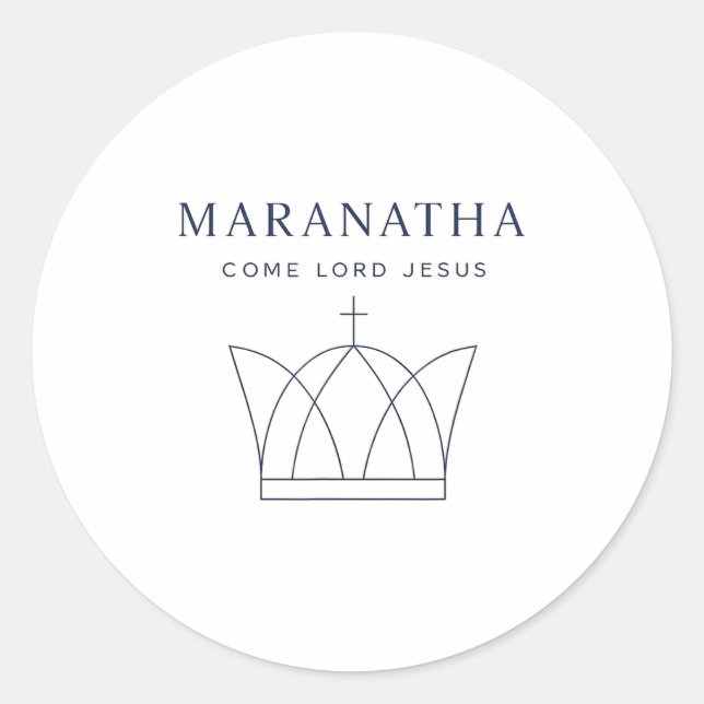 Sticker Rond Maranatha Christian Modern Minimalist  (Devant)