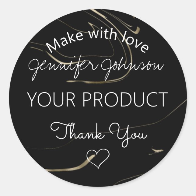 Sticker Rond Marbrage foncé (Devant)