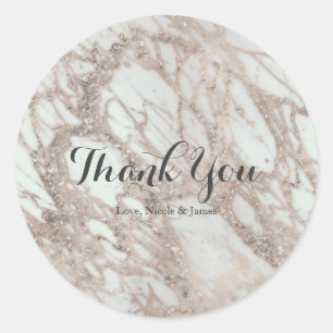 Sticker Rond Marbre Glam Rose Or rose Silver Designer Favoriser