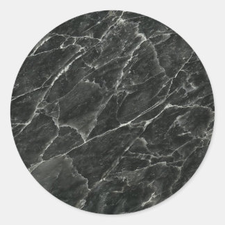 Sticker Rond Marbre noir