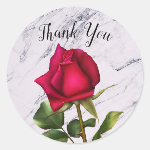 Sticker Rond Marbre rose rouge Fête des mariées moderne Glam Fa