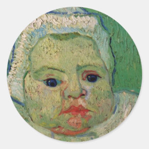 Sticker Rond Marcelle Roulin bébé par Vincent van Gogh