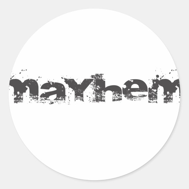 Sticker Rond Marchandise officielle du logo Mayhem (Devant)