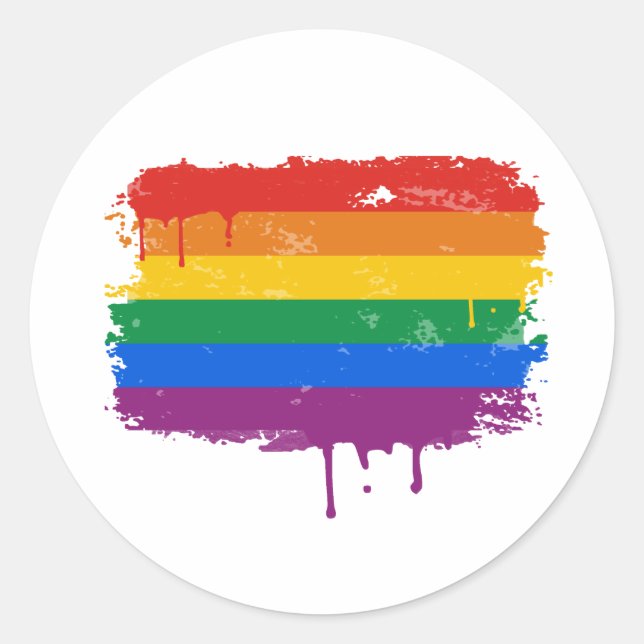 Sticker Rond Marchandises gay pride (Devant)