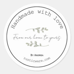 Sticker Rond Marchandises maison rustique minimaliste autocolla