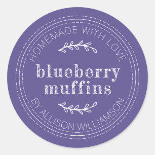 Sticker Rond Marchandises Rustiques faites maison au four Muffi