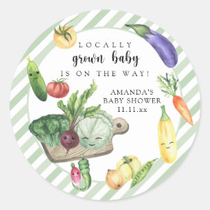 Sticker Rond Marché de bébé de producteurs locaux Baby Shower