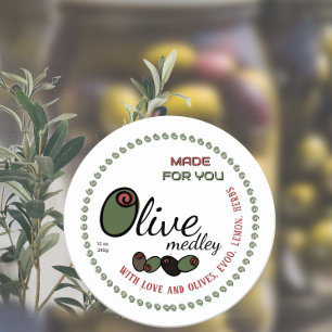 Sticker Rond Marché De Mix D'Olive Farmers Fait Pour Vous Avec