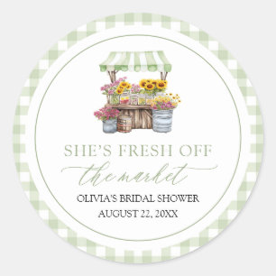 Sticker Rond Marché des Fermiers Frais Mariage de Fille au Marc
