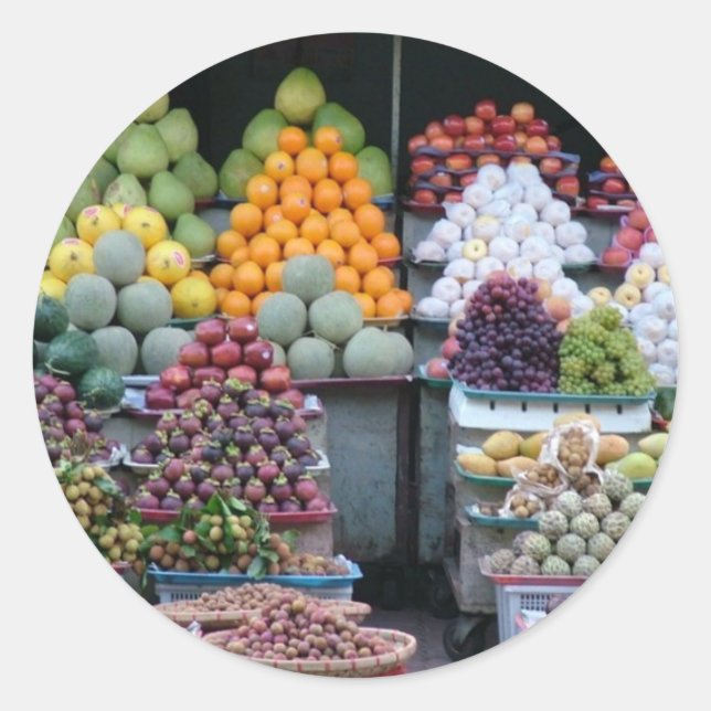 Sticker Rond Marché du Vietnam (Devant)