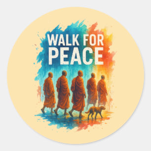 Sticker Rond Marche pour la paix – Splash Art de la marche du m
