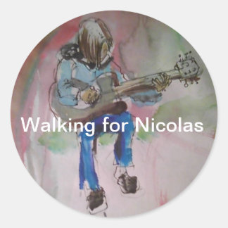 Sticker Rond marche pour Nicolas pour la fibrose kystique