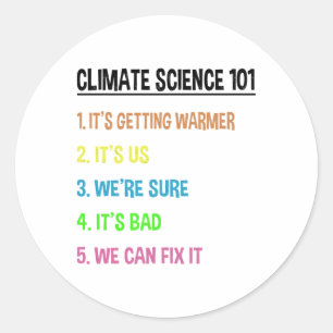 Sticker Rond Marche scientifique - Un don Jour des terres pour