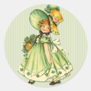 Sticker Rond Marche Shamrock irlandaise