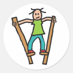 Sticker Rond Marche sur échasses