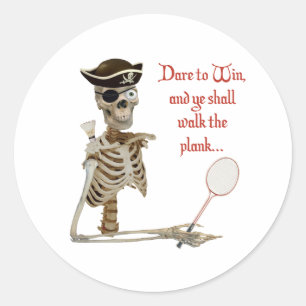 Sticker Rond Marchent le badminton de planche