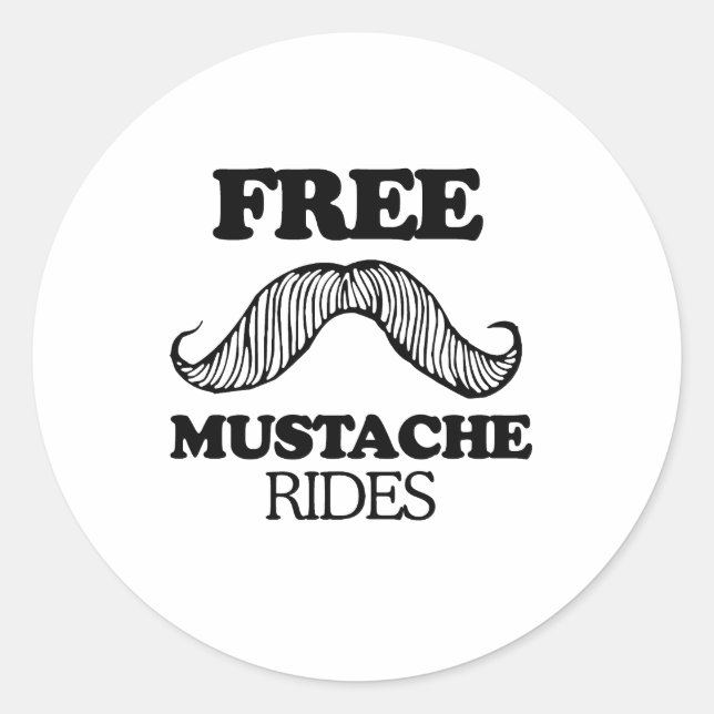 STICKER ROND MARCHES DE MUSTACHE GRATUITES (Devant)