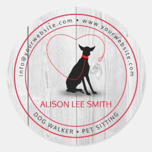 Sticker Rond Marcheuse de chien / Prise de soin des animaux