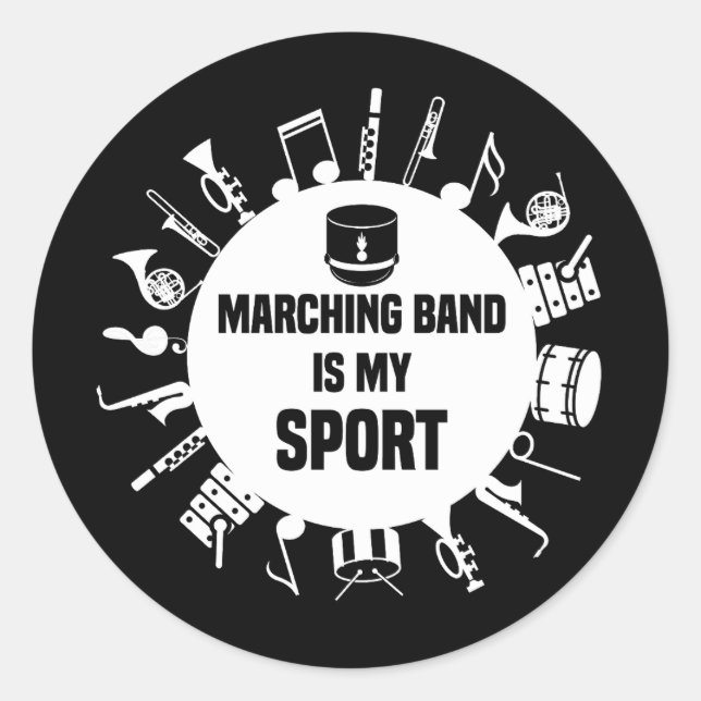 Sticker Rond Marching Band Est Mon Sport (Devant)