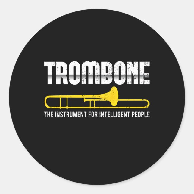 Sticker Rond Marching Band Tromboniste Jazz Musicien Trombone (Devant)