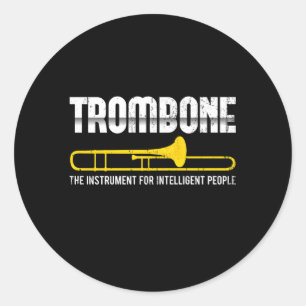 Sticker Rond Marching Band Tromboniste Jazz Musicien Trombone
