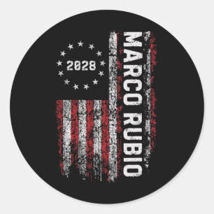 Sticker Rond Marco Rubio 2028 Président 48 Campagne électorale