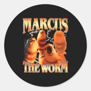 Sticker Rond Marcus The Worm Bootleg Pour Hommes Femmes Meme Fa