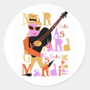 Sticker Rond Mardi Gras