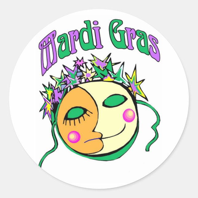 Sticker Rond MArdi Gras (Devant)