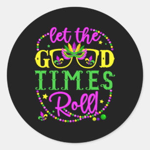 Sticker Rond Mardi Gras A Laissé Le Bon Temps Rouler