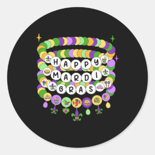 Sticker Rond Mardi Gras Bracelet d'amitié Mardi Gras Beads Ki