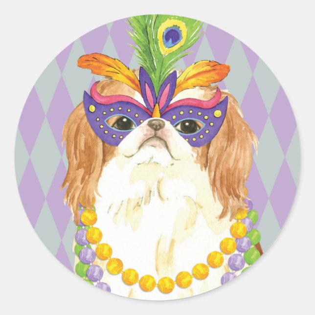 Sticker Rond Mardi Gras Chin japonais (Devant)