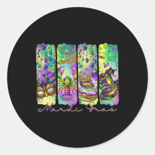 Sticker Rond Mardi Gras Coquette Costume Bow Femmes Hommes Shen