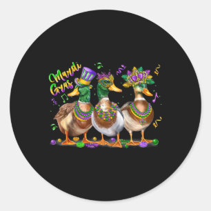 Sticker Rond Mardi Gras Costume Carnaval Canard Louisiane Homme