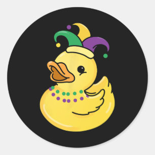 Sticker Rond Mardi Gras Duck
