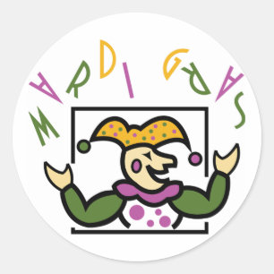 Sticker Rond Mardi Gras Jester