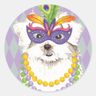 Sticker Rond Mardi Gras Maltais