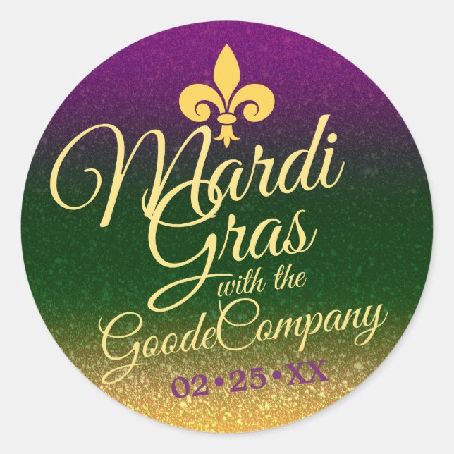 Sticker Rond Mardi Gras Mardi Mardi Mardi Gras | Fête Faveur So (Devant)