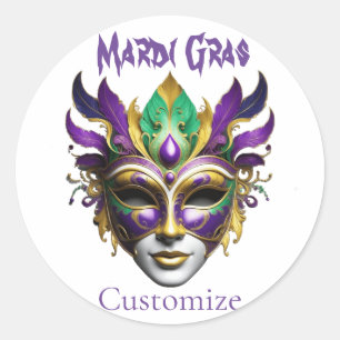 Sticker Rond Mardi Gras Masque Thunder_Cove
