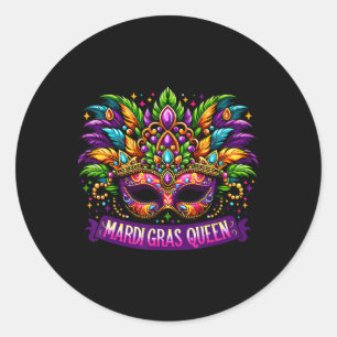Sticker Rond Mardi Gras Queen Costume tenue fille femmes Mardi