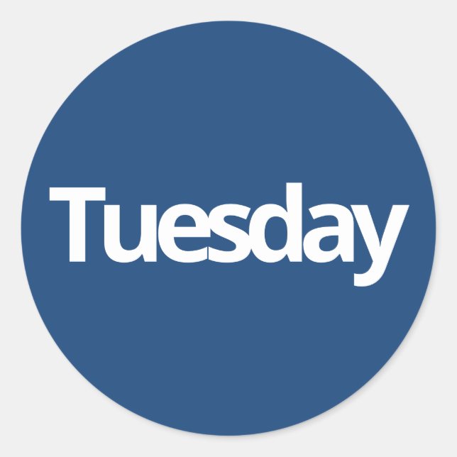 Sticker Rond Mardi jour fournitures simple marine blanc (Devant)