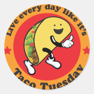 Sticker Rond Mardi Taco Tous Les Jours