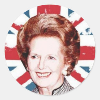 STICKER ROND MARGARET THATCHER UNION JACK