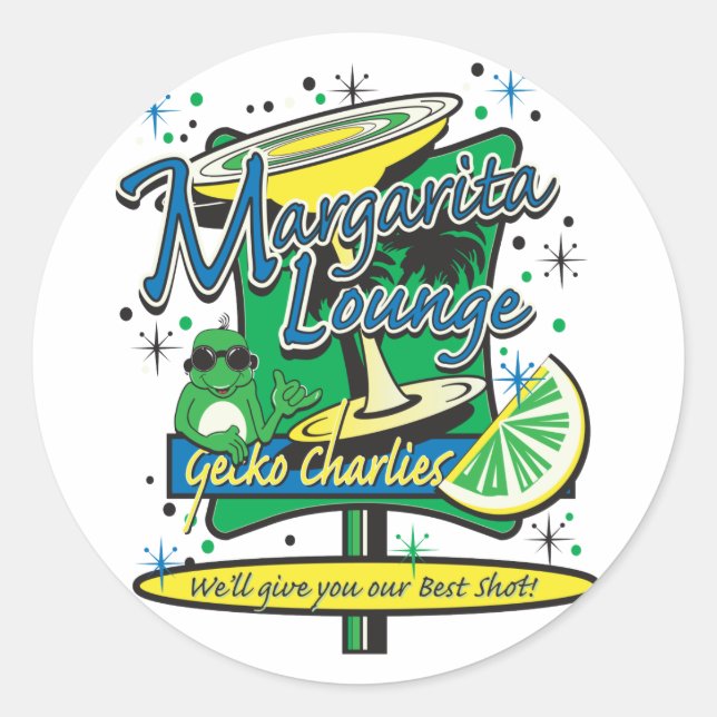Sticker Rond Margarita-Cocktail-Lounge (Devant)