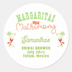 Sticker Rond Margaritas & Mariage Tulum Bachelorette