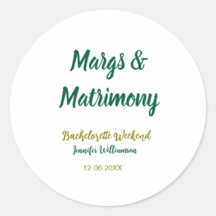 Sticker Rond Margs et matrimone ajouter nom date enterrement de