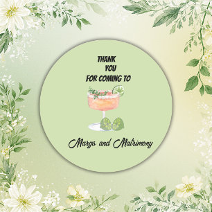 Sticker Rond margs verts sauge et mariage merci